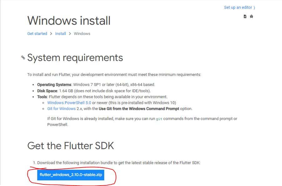 Download Flutter Versi Windows