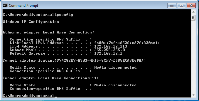 cek ip address
