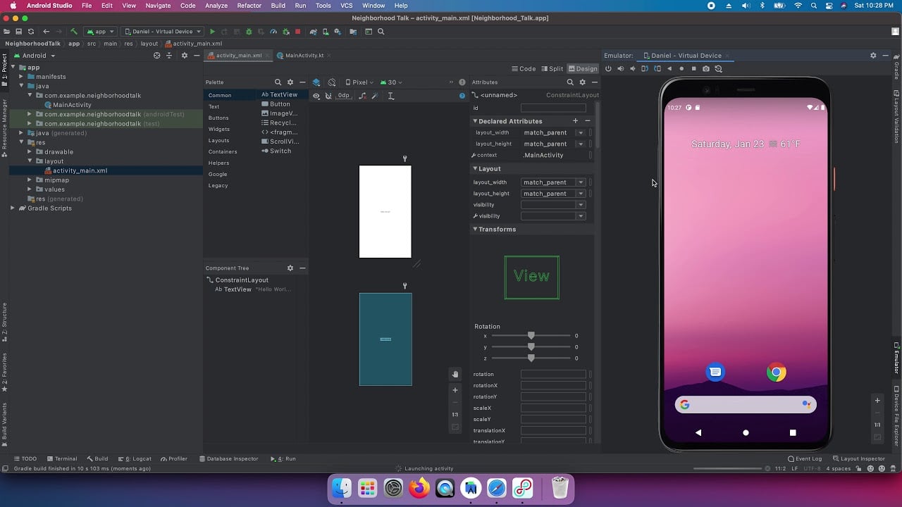 Fitur android studio Yang Tersedia