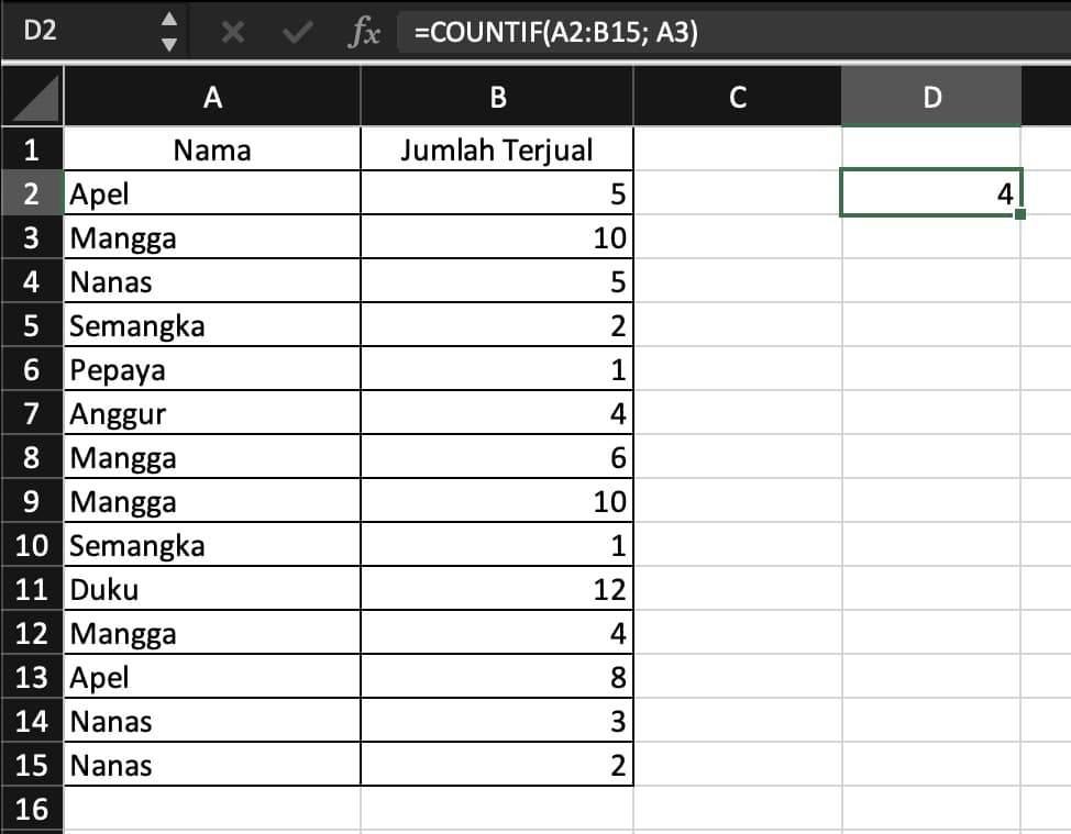 rumus countif