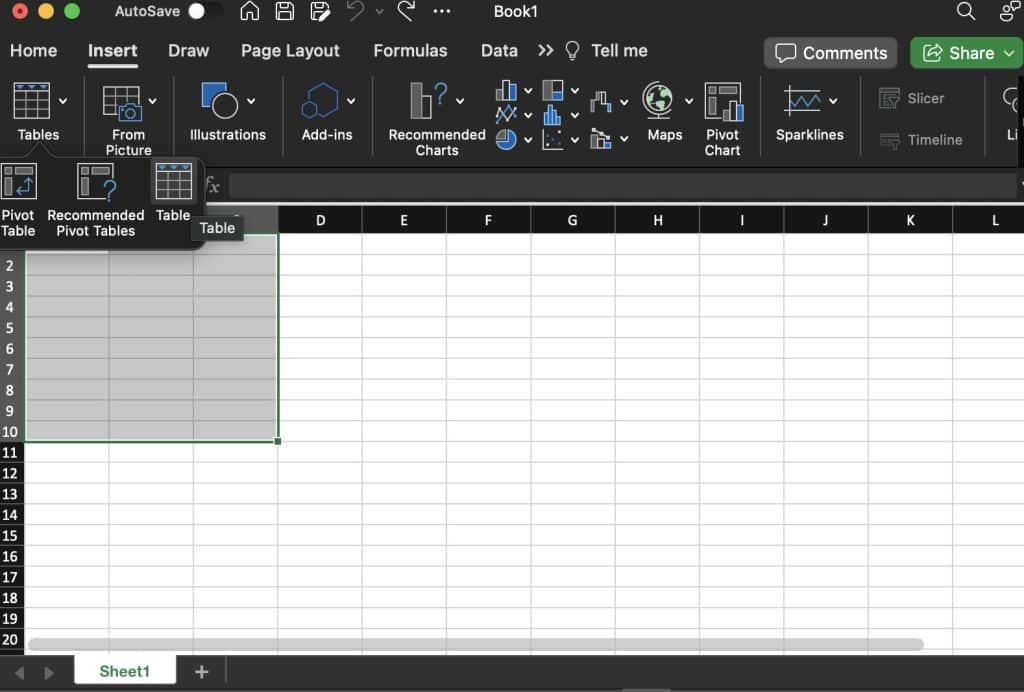 Cara Membuat Tabel di Excel