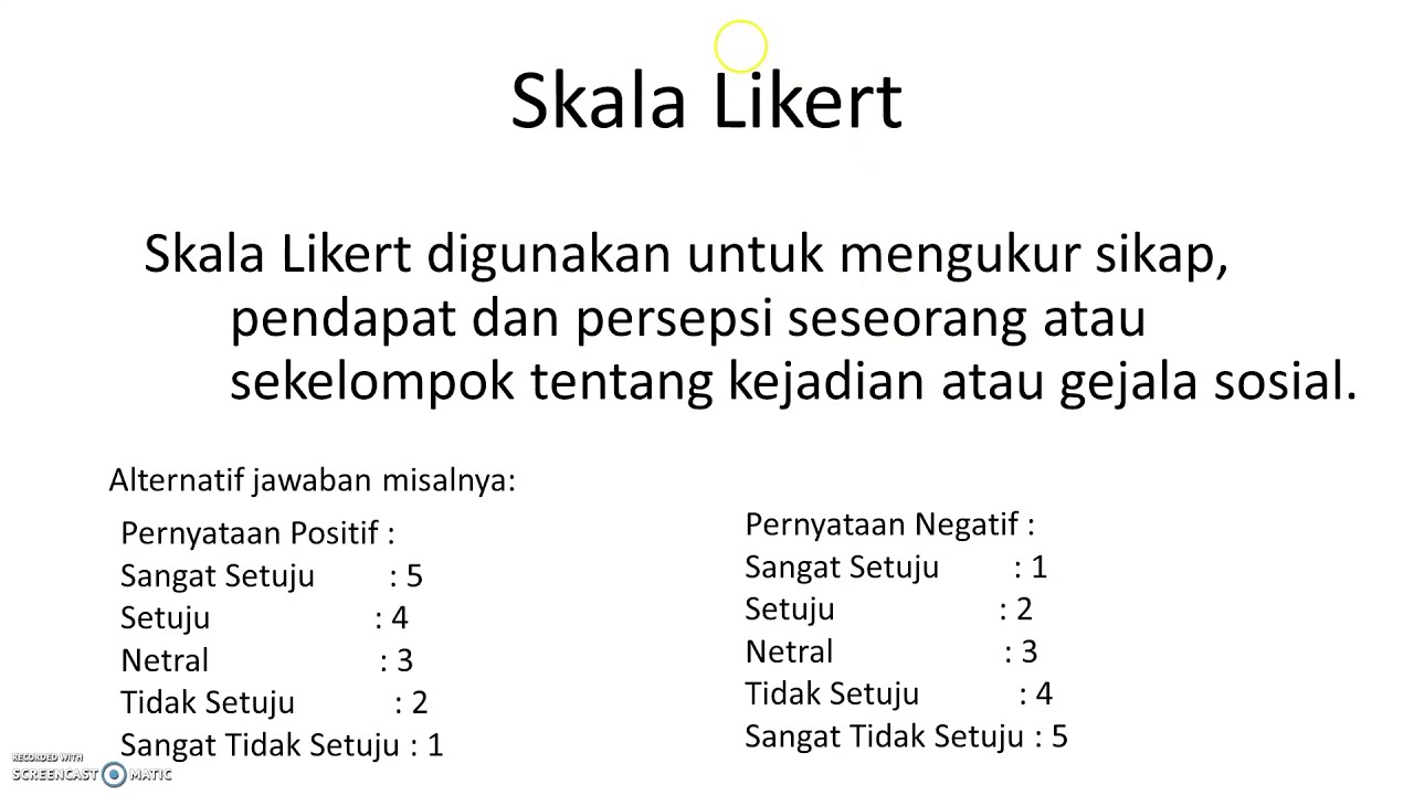 skala likert adalah