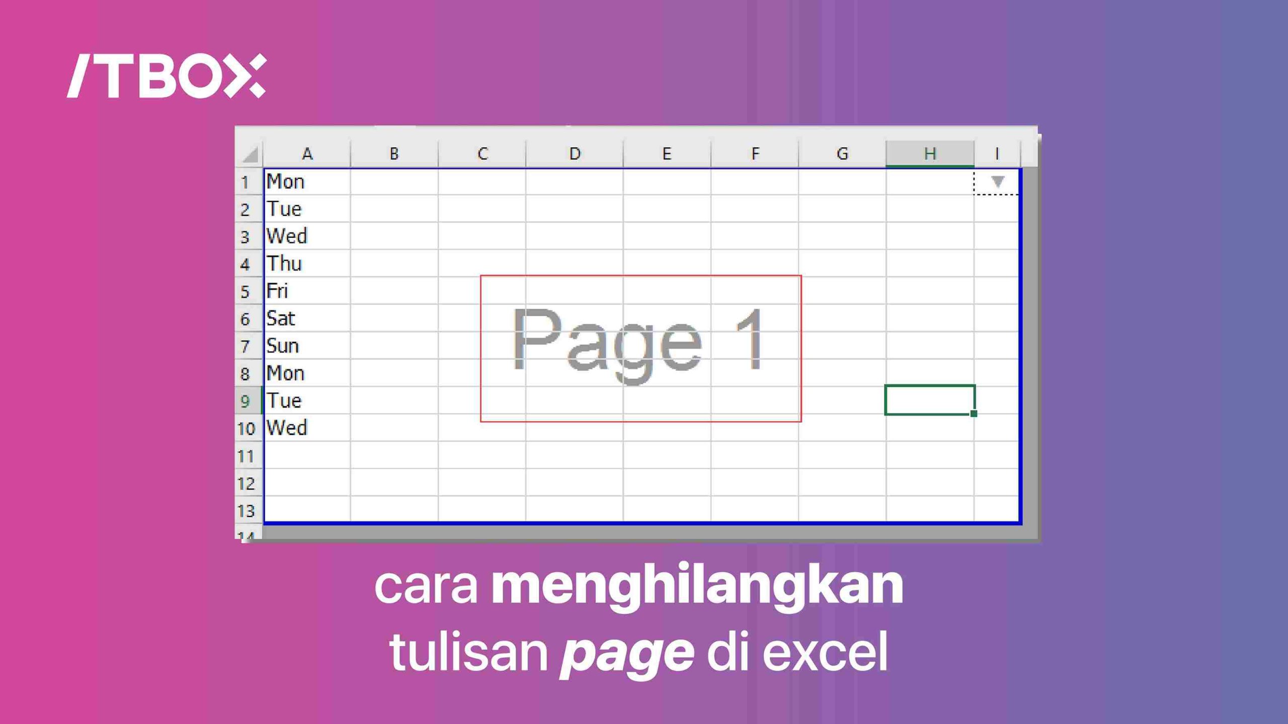 cara menghilangkan tulisan page di excel